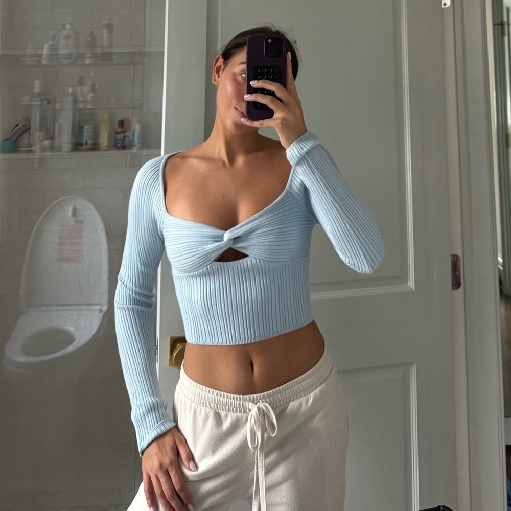 Princess Polly Blue Cut Out Fitted Bodysuit
